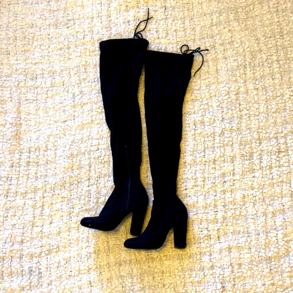 Faux Suede Thigh-High Boots